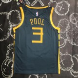 NBA Men Season 2018 Golden State Warriors Dark Grey #3 POOL Jersey High Quality Name and Number Print