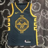 NBA Men Season 2018 Golden State Warriors Dark Grey #22 WIGGINS Jersey High Quality Name and Number Print