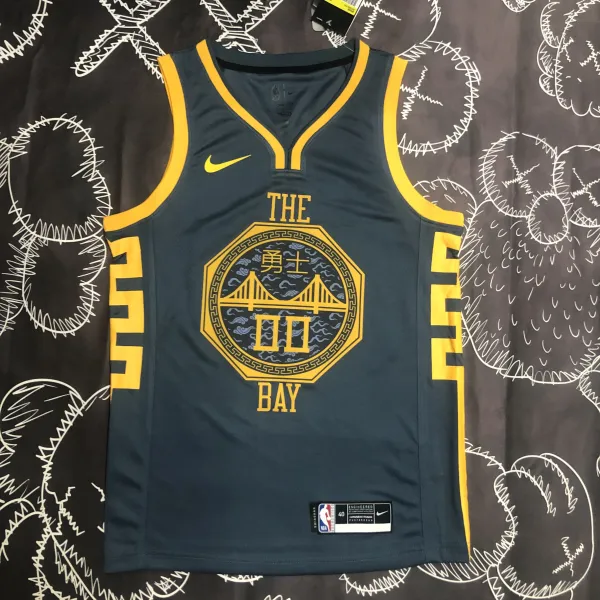 NBA Men Season 2018 Golden State Warriors Dark Grey #00 KUMINGA Jersey High Quality Name and Number Print