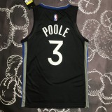 NBA Men Season 2020 Golden State Warriors Black Grey #3 POOLE Jersey High Quality Name and Number Print