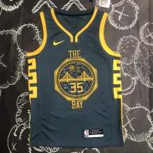 NBA Men Season 2018 Golden State Warriors Dark Grey #35 DURANT Jersey High Quality Name and Number Print