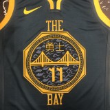 NBA Men Season 2018 Golden State Warriors Dark Grey #11 THOMPSON Jersey High Quality Name and Number Print