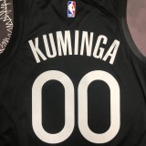 NBA Men Season 2020 Golden State Warriors Black Grey #00 KUMINGA Jersey High Quality Name and Number Print