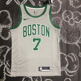 NBA Men Boston Celtics Grey #7 BROWN Jersey High Quality Name and Number Print