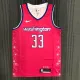 NBA Men Season 2023 Washington Wizards Pink #33 KUZMA Jersey High Quality Name and Number Print