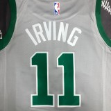 NBA Men Boston Celtics Grey #11 IRVING Jersey High Quality Name and Number Print