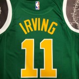 NBA Men Boston Celtics Green with Gold Name #11 IRVING Jersey High Quality Name and Number Print