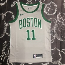 NBA Men Boston Celtics Grey #11 IRVING Jersey High Quality Name and Number Print