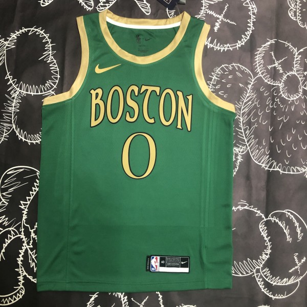 NBA Men Season 2020 Boston Celtics Green #0 TATUM Jersey High Quality Name and Number Print