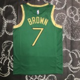 NBA Men Season 2020 Boston Celtics Green #7 BROWN Jersey High Quality Name and Number Print