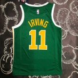 NBA Men Boston Celtics Green with Gold Name #11 IRVING Jersey High Quality Name and Number Print