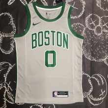 NBA Men Boston Celtics Grey #0 TATUM Jersey High Quality Name and Number Print