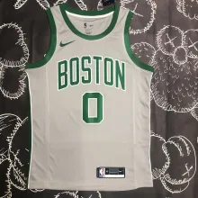 NBA Men Boston Celtics Grey #0 TATUM Jersey High Quality Name and Number Print