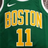 NBA Men Boston Celtics Green with Gold Name #11 IRVING Jersey High Quality Name and Number Print