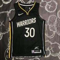 NBA Men 75th Anniversary Golden State Warriors Elect Series Black #30 CURRY Jersey High Quality Name and Number Print