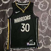 NBA Men 75th Anniversary Golden State Warriors Elect Series Black #30 CURRY Jersey High Quality Name and Number Print