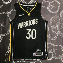 NBA Men 75th Anniversary Golden State Warriors Elect Series Black #30 CURRY Jersey High Quality Name and Number Print