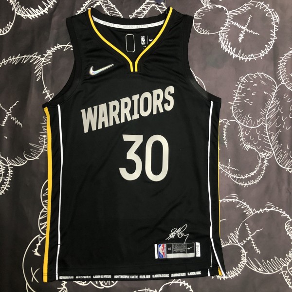 NBA Men 75th Anniversary Golden State Warriors Elect Series Black #30 CURRY Jersey High Quality Name and Number Print