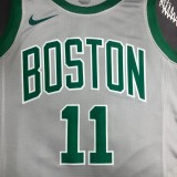 NBA Men Boston Celtics Grey #11 IRVING Jersey High Quality Name and Number Print
