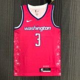 NBA Men Season 2023 Washington Wizards Pink #3 BEAL Jersey High Quality Name and Number Print