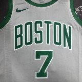 NBA Men Boston Celtics Grey #7 BROWN Jersey High Quality Name and Number Print