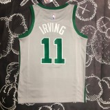 NBA Men Boston Celtics Grey #11 IRVING Jersey High Quality Name and Number Print
