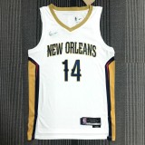 NBA Men 75th Anniversary New Orleans Pelicans White #14 INGRAM Jersey High Quality Name and Number Print