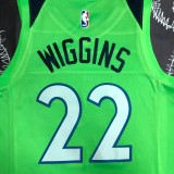 NBA Men Minnesota Timberwolves Green #22 WIGGINS Jersey High Quality Name and Number Print
