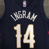 NBA Men 75th Anniversary New Orleans Pelicans Dark Blue #14 INGRAM Jersey High Quality Name and Number Print