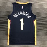 NBA Men 75th Anniversary New Orleans Pelicans Dark Blue #1 WILLIAMSON Jersey High Quality Name and Number Print