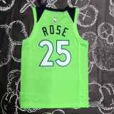 NBA Men Minnesota Timberwolves Green #25 ROSE Jersey High Quality Name and Number Print