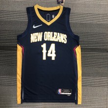 NBA Men 75th Anniversary New Orleans Pelicans Dark Blue #14 INGRAM Jersey High Quality Name and Number Print