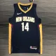 NBA Men 75th Anniversary New Orleans Pelicans Dark Blue #14 INGRAM Jersey High Quality Name and Number Print
