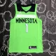NBA Men Minnesota Timberwolves Green #1 EDWARDS Jersey High Quality Name and Number Print