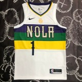 NBA Men Season 2018 New Orleans Pelicans White City #1 WILLIAMSON Jersey High Quality Name and Number Print