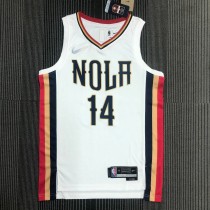 NBA Men Season 2022 New Orleans Pelicans White City #14 INGRAM Jersey High Quality Name and Number Print