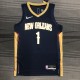 NBA Men 75th Anniversary New Orleans Pelicans Dark Blue #1 WILLIAMSON Jersey High Quality Name and Number Print