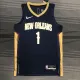 NBA Men 75th Anniversary New Orleans Pelicans Dark Blue #1 WILLIAMSON Jersey High Quality Name and Number Print