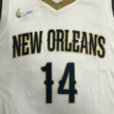 NBA Men 75th Anniversary New Orleans Pelicans White #14 INGRAM Jersey High Quality Name and Number Print