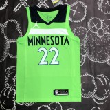 NBA Men Minnesota Timberwolves Green #22 WIGGINS Jersey High Quality Name and Number Print