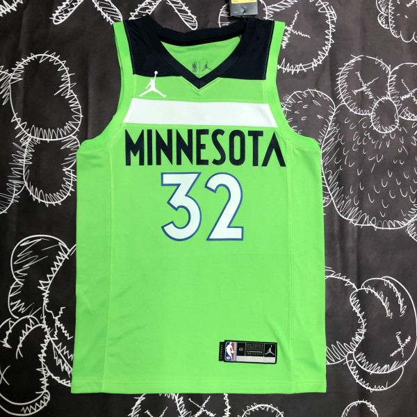 NBA Men Minnesota Timberwolves Green #32 TOWNS Jersey High Quality Name and Number Print