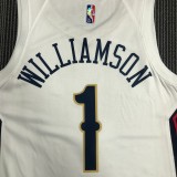NBA Men 75th Anniversary New Orleans Pelicans White #1 WILLIAMSON Jersey High Quality Name and Number Print