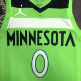 NBA Men Minnesota Timberwolves Green #O RUSSELL Jersey High Quality Name and Number Print