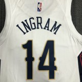 NBA Men 75th Anniversary New Orleans Pelicans White #14 INGRAM Jersey High Quality Name and Number Print