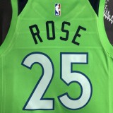 NBA Men Minnesota Timberwolves Green #25 ROSE Jersey High Quality Name and Number Print