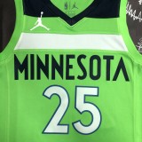 NBA Men Minnesota Timberwolves Green #25 ROSE Jersey High Quality Name and Number Print