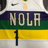 NBA Men Season 2018 New Orleans Pelicans White City #1 WILLIAMSON Jersey High Quality Name and Number Print