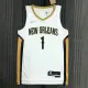 NBA Men 75th Anniversary New Orleans Pelicans White #1 WILLIAMSON Jersey High Quality Name and Number Print