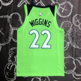 NBA Men Minnesota Timberwolves Green #22 WIGGINS Jersey High Quality Name and Number Print
