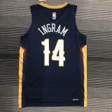 NBA Men 75th Anniversary New Orleans Pelicans Dark Blue #14 INGRAM Jersey High Quality Name and Number Print